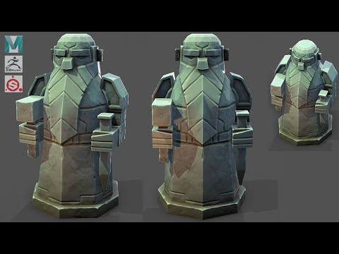 Making a stylized statue with Autodesk Maya, Zbrush, and Substance Painter