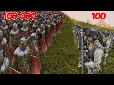 100 MODERN SOLDIERS vs 100 000 SPARTANS - Ultimate Epic Battle Simulator 2 | UEBS 2