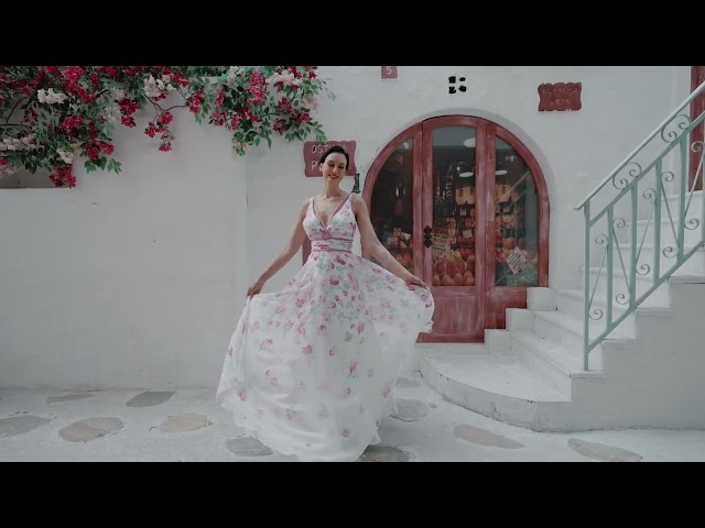 فستان شيفون مورد كلوش مفتوح من عند الظهر