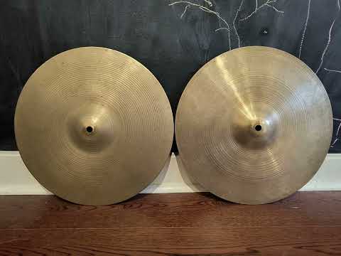 Vintage 1960s A Avedis Zildjian 14" Hi-hat Cymbals 784g 918g