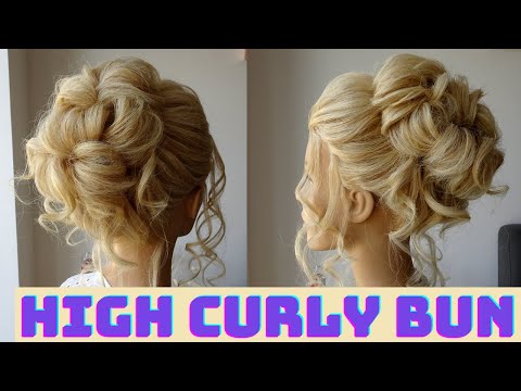 high curly bun hair tutorial