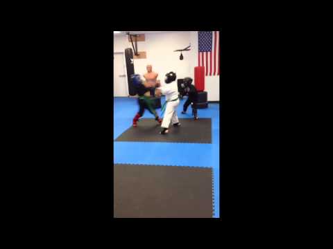 Avery MMA spar 2 vs 1. Wish some of those right hooks landed. Boy knows how to throw leather!