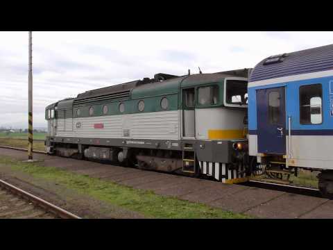 754.080-0 na vlaku Os 3633, mimořádně končí jízdu ve stanici Troubelice