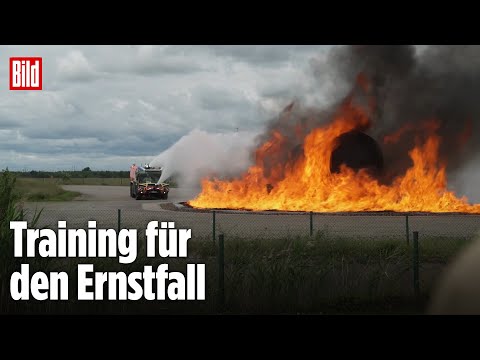 Flughafen BER: HIER übt die Feuerwehr einen Flugzeugbrand