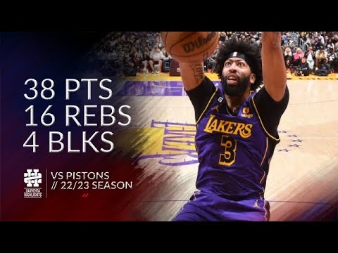 Anthony Davis 38 pts 16 rebs 4 blks vs Pistons 22/23 season