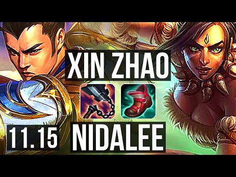 XIN ZHAO vs NIDALEE (JUNGLE) | Rank 3 Xin, 8/1/7, Legendary, Rank 15 | KR Challenger | v11.15