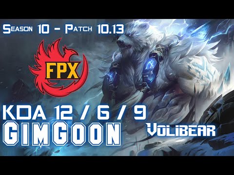 FPX GimGoon VOLIBEAR vs FIORA Top - Patch 10.13 KR Ranked