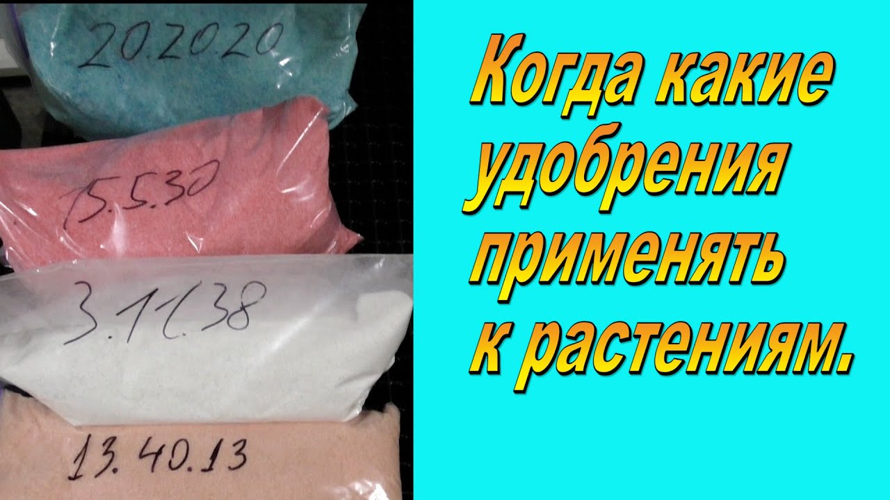 Основные удобрения, которые будут нужны для выращивания растений.