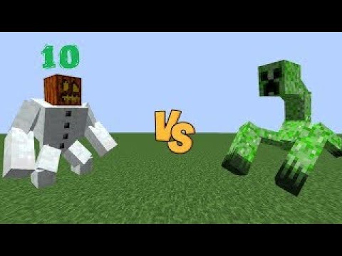 10 Mutant Snow Golems Vs Mutant Creeper | Minecraft mob battle | Minecraft arena