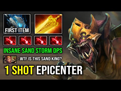 How to Solo Mid Sand King in 7.32e with Radiance + Hammer Insane Storm Storm DPS Dota 2