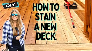 Stain a New Deck for the First Time in 5 Easy Steps| DIY Tutorial | How To