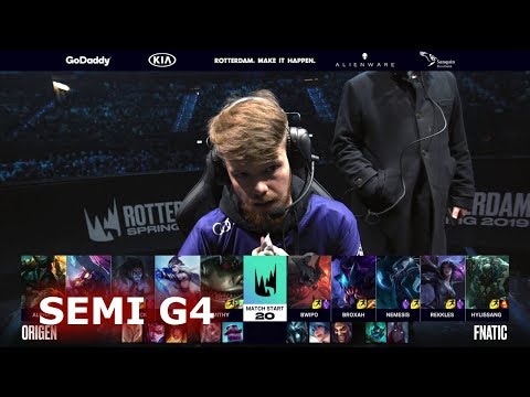 Fnatic vs Origen - Game 4 | Semi Finals S9 LEC Spring 2019 | FNC vs OG G4