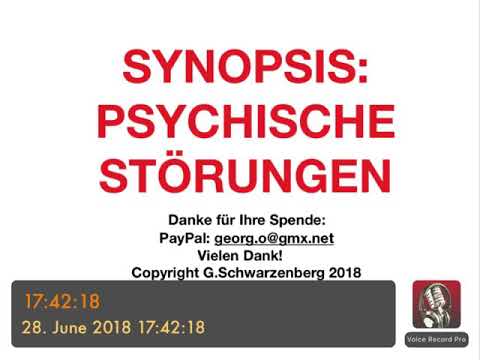 PSYCHOTHERAPIE AUSBILDUNG - Synopsis : Psychische Störungen