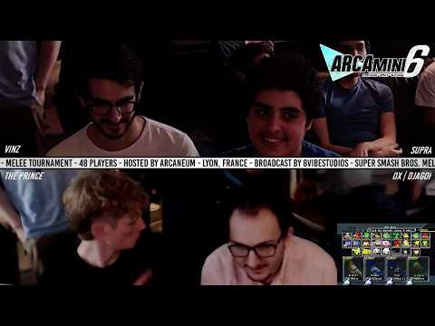 Arcamini 6 - P5 | Vinz & Supra (BLUE) VS The Prince & 0x | DjaGoF (GREEN) SSBM Teams LQ - Melee