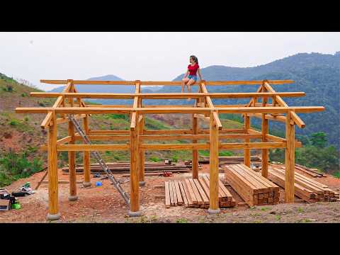 Día 190: Construcción de una Casa de Madera sobre Pilotes | Carpintería Detallada y Montaje Final