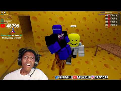 ishowspeed plays Cheese Escape in Roblox