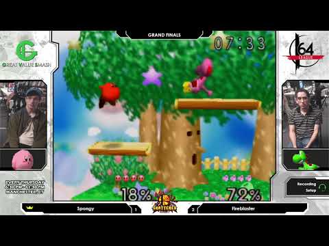 Smash 64:  Spongy (Kirby) V Fireblaster (Yoshi) - Shattered 130 Tournament SSB64