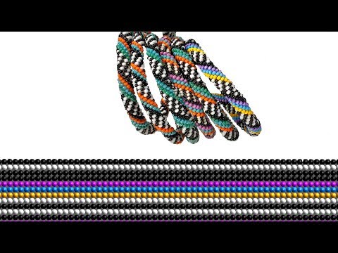 Spirals beaded crochet bracelet pattern