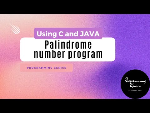 Palindrome Number Program Using C And Java Basic Programs Set 2 Programming Genics