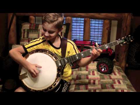 9 Year Old Jonny Mizzone - Sleepy Man Banjo Boys - Pretty Polly Practice
