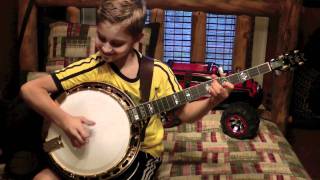 9 Year Old Jonny Mizzone - Sleepy Man Banjo Boys - Pretty Polly Practice