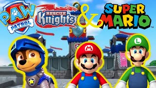 PAW PATROL RESCUE KNIGHTS TOYS & SUPER MARIO TOYS VS BOWSER AND DINOSAURS video