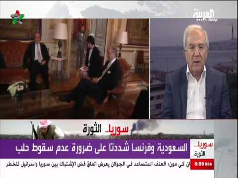 السيد سمير نشار عضو الائتلاف الوطني في مقابلة له على قناة العربية يتحدث عن موضع إعادة ميزان القوى في حلب وعدم سقوطها