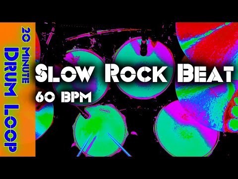 20 Minute Backing Track - Slow Rock Drum Beat 60 BPM