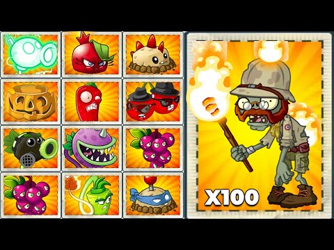 Every Plants With 1 Plant Food Vs 100 Torchlight Zombie - PvZ 2