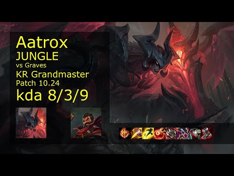 Aatrox vs Graves Jungle - KR Grandmaster 8/3/9 Patch 10.24 Gameplay // [롤] 아트록스 vs 그레이브즈 정글