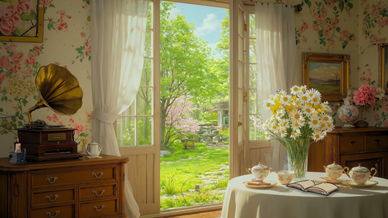 Vintage Spring Melodies from the 1940s Tunes Playing in Another Room at Grandma’s Peaceful House