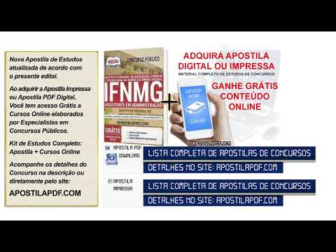 Apostila Concurso IFNMG 2019 PDF Download Digital e Impressa