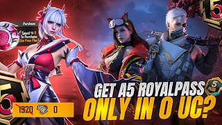 A5 Royal Pass In Zero Uc | How To Get A5 Royal Pass In Zero Uc | 2 Royal Pass Giveaway | Pubg Mobile