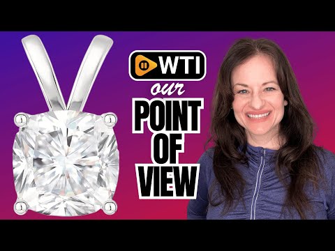 14K Solid White or Yellow Gold Lab Grown Moissanite Solitaire Pendant Necklace | Double Loop Bail | Round - WTI product video review