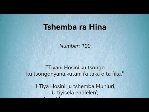 Tsemba ra Hina canção n°100 do Mhalamala