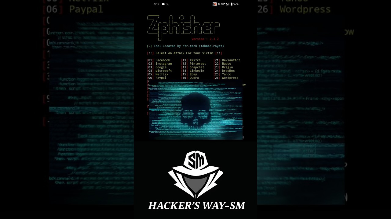 🎯 Zphisher in Termux 🎣 Advanced Phishing Tool | Tool-1 | #HackersWaySM
