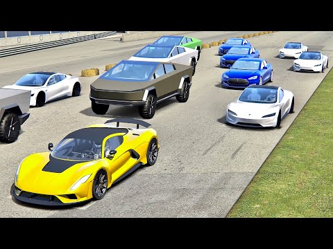 Hennessey Venom F5 vs Tesla Supercars - Drag Race 20 KM