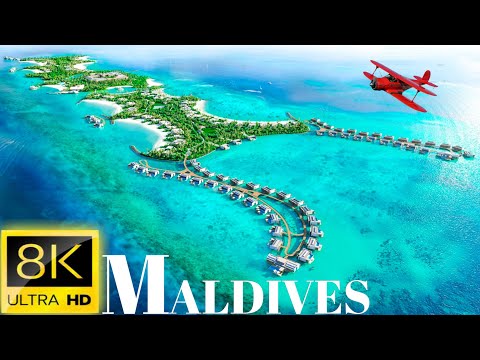 MALDIVES 8K Ultra HD 60fps (Dolby Vision) Video / Best Tropical Island Tour With Relaxing Music