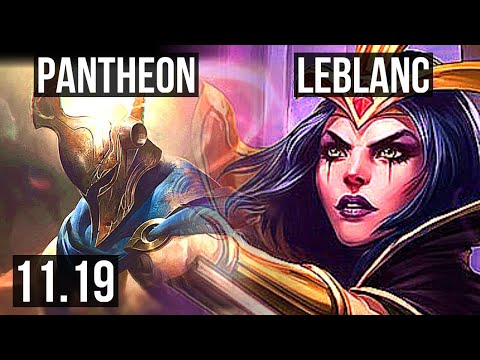 PANTHEON vs LEBLANC (MID) | 67% winrate, 6 solo kills | EUW Master | v11.19