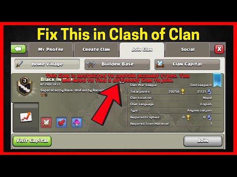 Fix This Clan is Restricted to Certain Account Types in Clash of Clans