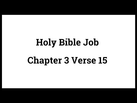 Holy Bible Job 3:15