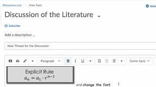 Posting To Discussions in ICollege GSU
