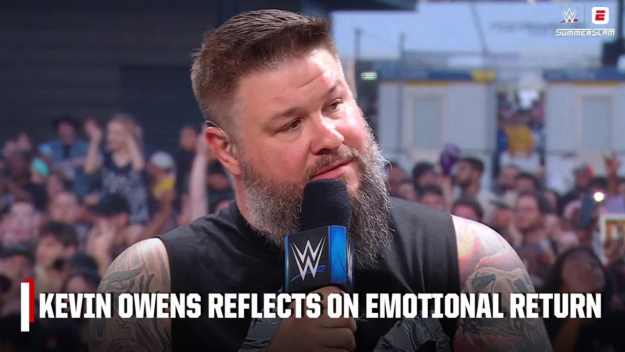 Kevin Owens reacts to triumphant return from neck injury at SummerSlam 🔥 | WWE on ESPN