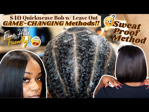 How to: $40 Quick Weave Bob w/ LEAVE OUT |...