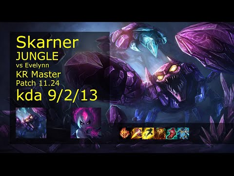 Rank 1 Korean Skarner: Jungle vs Evelynn // [롤] 스카너 vs 이블린 정글