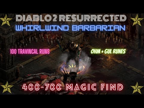 D2R WW Barbarian| 100 Travincal Runs Loot Highlights | Diablo 2 Resurrected |400-700 MF |OHM|GUL