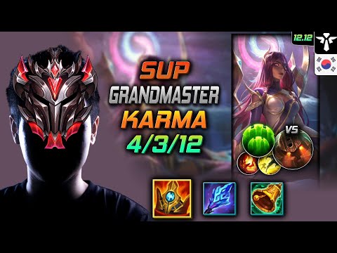 천상계 서폿 카르마 슈렐 수호자 - GrandMaster Karma Support vs Nautilus - 롤 KR 12.12