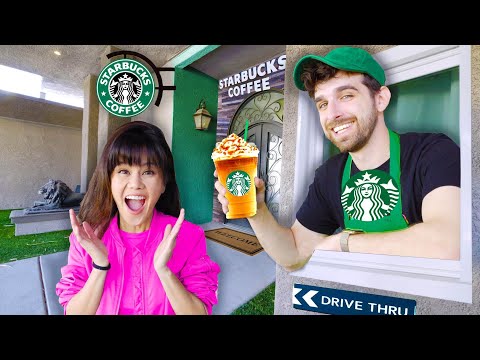 I TURNED My HOUSE into a STARBUCKS DRIVE THRU