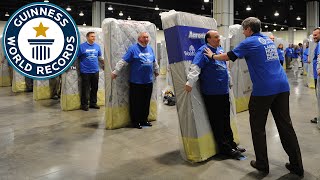 Largest human mattress dominoes - Guinness World Records