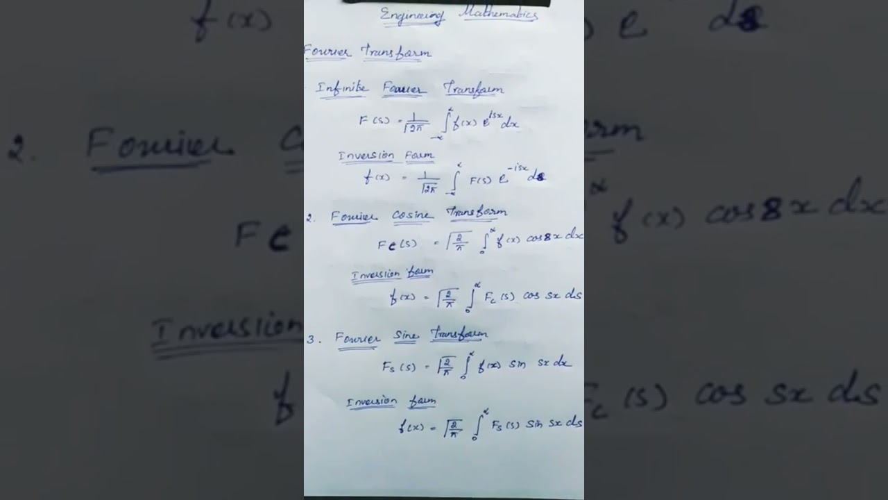 Fourier Transform Formula